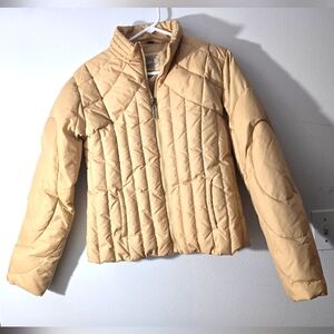 Steve Madden Down Filled Puffer Jacket Tan/ Cream Size Medium
